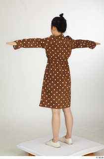 Aera brown dots dress casual dressed standing t poses white…